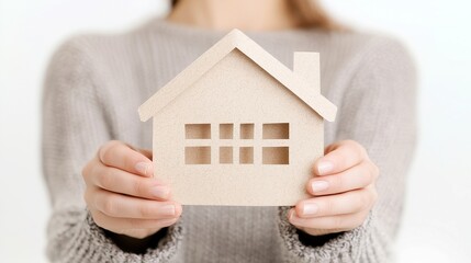 Hands cradling a paper house symbolize hope for families, highlighting the need for shelters, care, and support during challenging times of social distancing and housing crises.