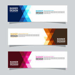 Vector set of landscape banner background design concept. Colorful background business layout template