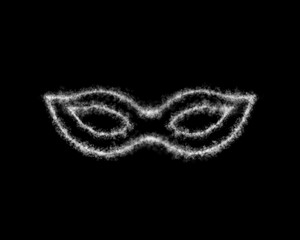 Mask superhero or villain, realistic transparent smoky. Face or eye mask, template. Smoke screen. Simple robber. Vapor. Png