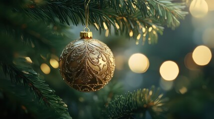The Elegant Golden Christmas Ornament