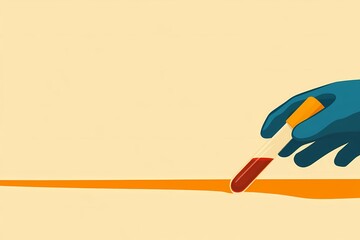 Blood test tube held by a laboratory technician, ideal for medical diagnostics, healthcare research, and clinical testing visuals.