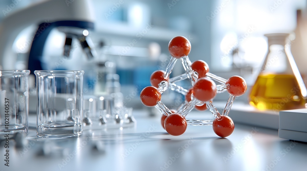 Poster captivating 3d model of a molecular structure showcasing the intricate atomic bonds and chemical ele