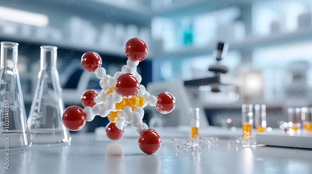 Poster captivating 3d model of a molecular structure