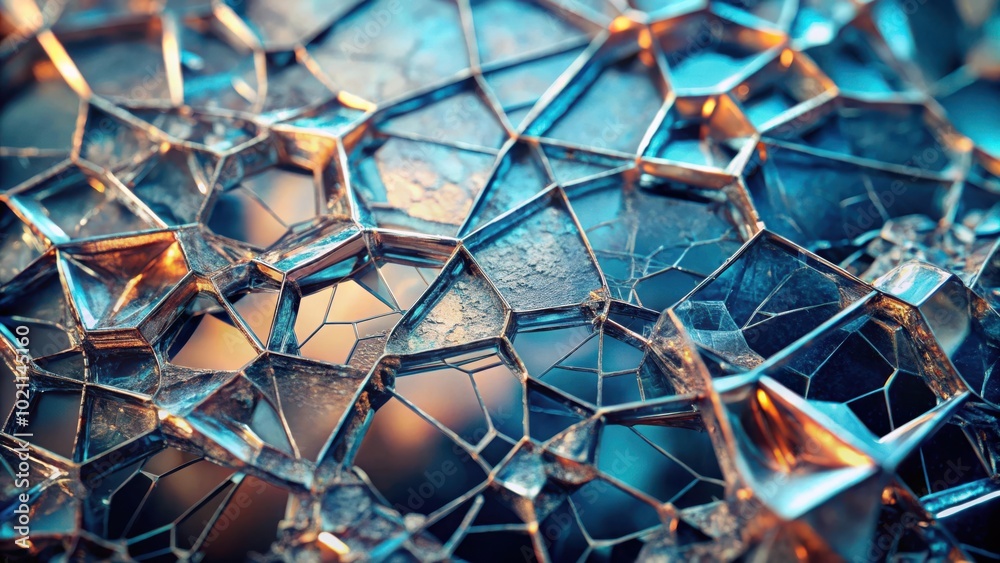 Leinwandbilder abstract metallic structure with geometric patterns and a glimmering sheen