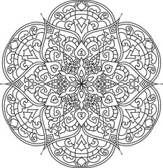 Black and white Mandala illustration Hand drawn Mandalas for coloring book color pages