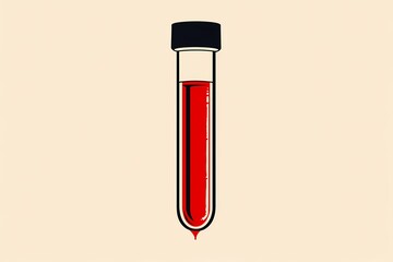 Blood test tube for analysis, set against a medical laboratory background, great for healthcare, diagnostics, and clinical illustrations.