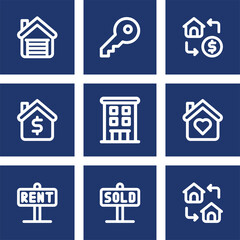Real estate icon set . flat vector icon
