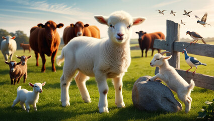 Obraz premium sheep in the field