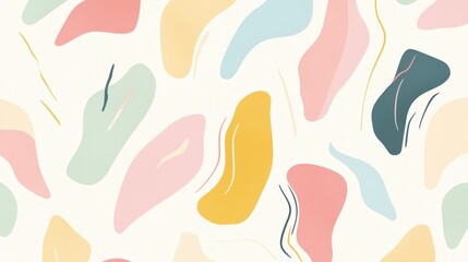 Colorful abstract pattern with pastel organic shapes.