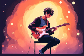 a  man playing a guitar 