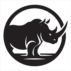 Rhino logo design icon template