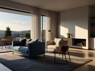 interior, room, modern interior, living room, bedroom