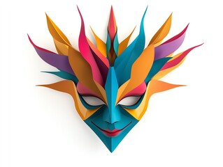 Colorful paper Mask with Geometric design.