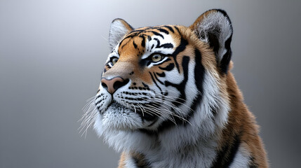 Fototapeta premium Close Up Portrait of Tiger with Orange and Black Stripes Realistic Photo