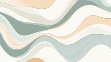 Fototapeta premium Abstract pastel waves create a calming and fluid design with smooth curves.
