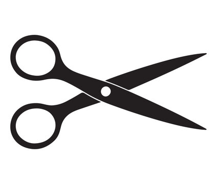 Scissors isolated on white background, Scissors icon design, Silhouette scissors icon