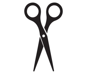 Scissors isolated on white background, Scissors icon design, Silhouette scissors icon