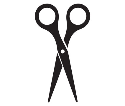 Scissors isolated on white background, Scissors icon design, Silhouette scissors icon