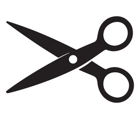 Scissors isolated on white background, Scissors icon design, Silhouette scissors icon