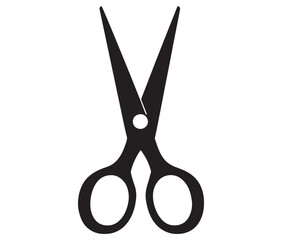 Scissors isolated on white background, Scissors icon design, Silhouette scissors icon