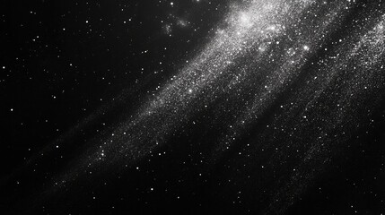 Fototapeta premium An ethereal cosmic scene showcasing shimmering stars and luminous dust against a deep black backdrop.