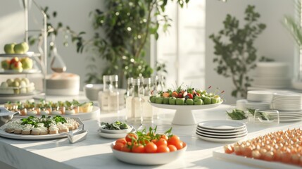 Gourmet Appetizers Buffet Table Setting