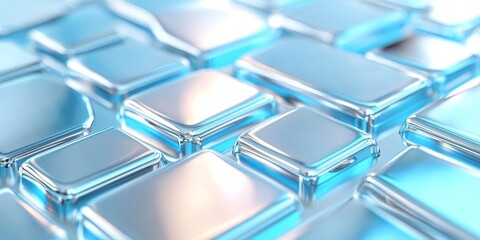 Obraz premium Reflective chrome surface with smooth textures, shiny highlights, and a sleek, industrial design aesthetic