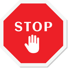 Red stop road sign
