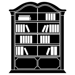 bookshelf with books vector