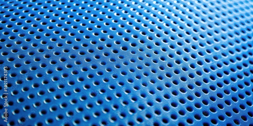 Poster A Close-Up View of a Blue Surface with a Circular Pattern of Holes