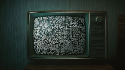 An old television set displaying static, evoking nostalgia and a sense of mystery.