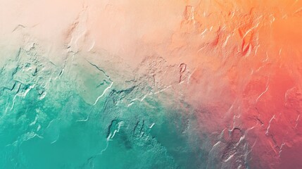 Fototapeta premium Abstract textured background featuring soft gradients of coral and teal hues.