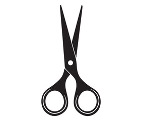 Scissors isolated on white background, Scissors icon design, Silhouette scissors icon