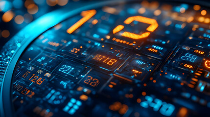 Abstract 3D Background with Blue and Orange Lights