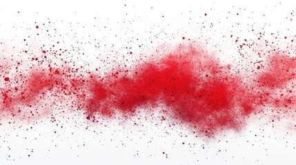 Vibrant abstract art featuring a dynamic explosion of red hues against a white background.