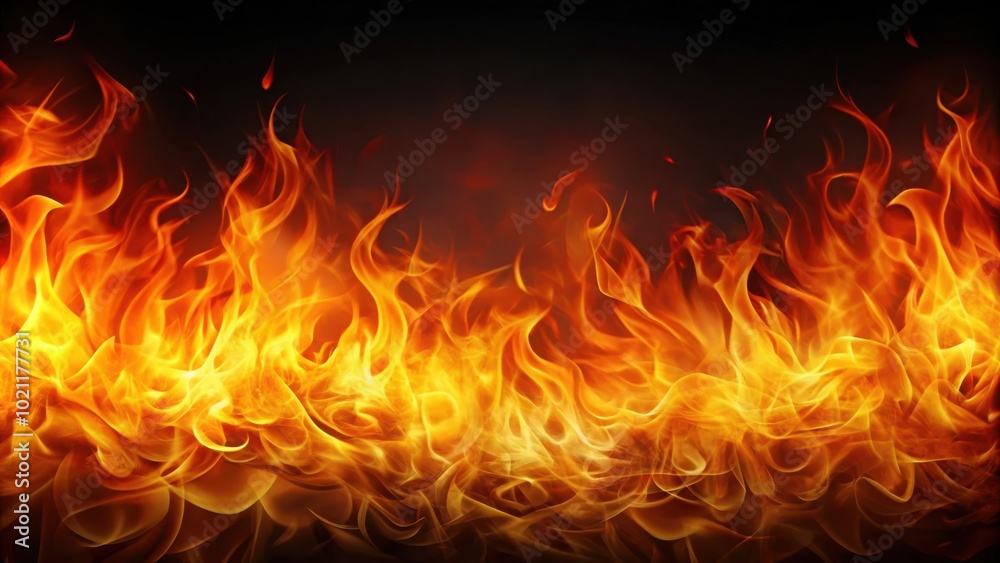Poster vibrant abstract horizontal background with bright orange flames and easy editable features