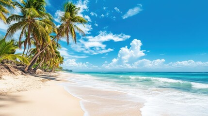 Obraz premium Tropical Beach with White Sand and Turquoise Water