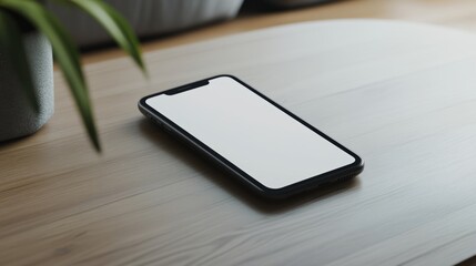 Realistic smartphone mockup for app demos. High-quality, newest version with blank screen.