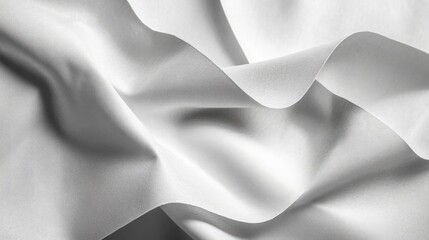 Obraz premium Elegant white fabric draped with soft, flowing textures creating a sense of luxury and calm.