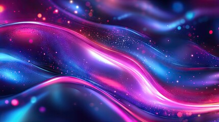 Fototapeta premium Vibrant abstract waves in shades of pink, blue, and purple, creating a dynamic and mesmerizing visual experience.