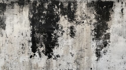 Fototapeta premium Abstract texture of a weathered black and white wall, showcasing layers of paint and wear.
