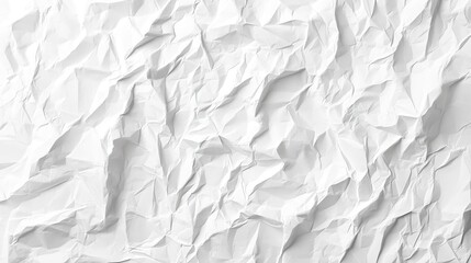 Obraz premium Textured white crumpled paper background, showcasing depth and shadows.