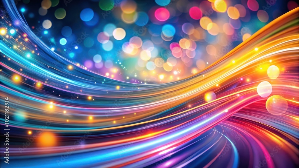 Aufkleber Vibrant abstract light trails with swirling colors and bokeh background for creative design projects