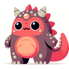 Fototapeta premium Japanese anime big Kaiju monster, flat illustration of cute character for animation graphics resources