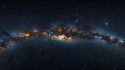 Stunning panoramic view of the Milky Way galaxy with vibrant stars and colorful cosmic clouds.