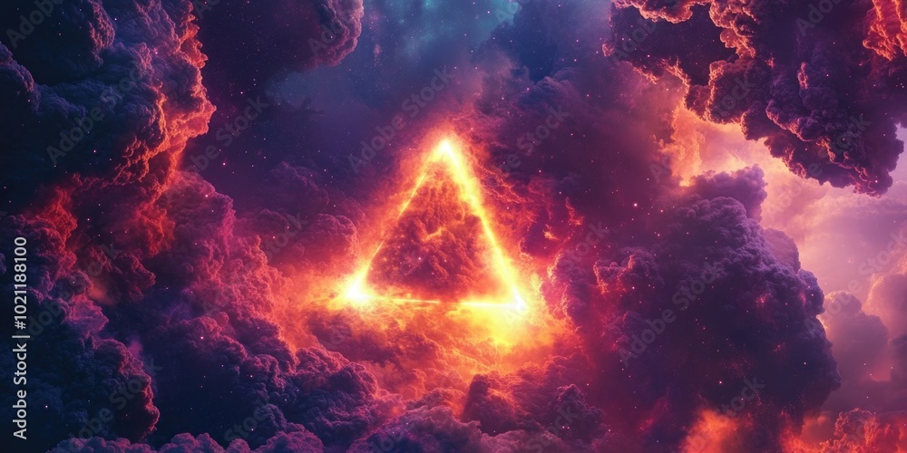 Aufkleber A triangle shape forms in the clouds, perfect for use in backgrounds or graphics
