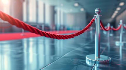 Fototapeta premium Red Velvet Rope Barrier at Event Entrance