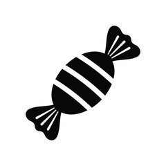 Toffee black and white flat vector icon and symbol design