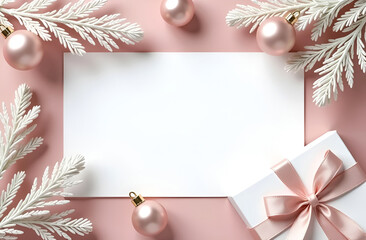 Obraz premium christmas and new year greeting card with empty frame for text