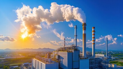 Industrial waste incineration plant with pollution control systems, environmental safety